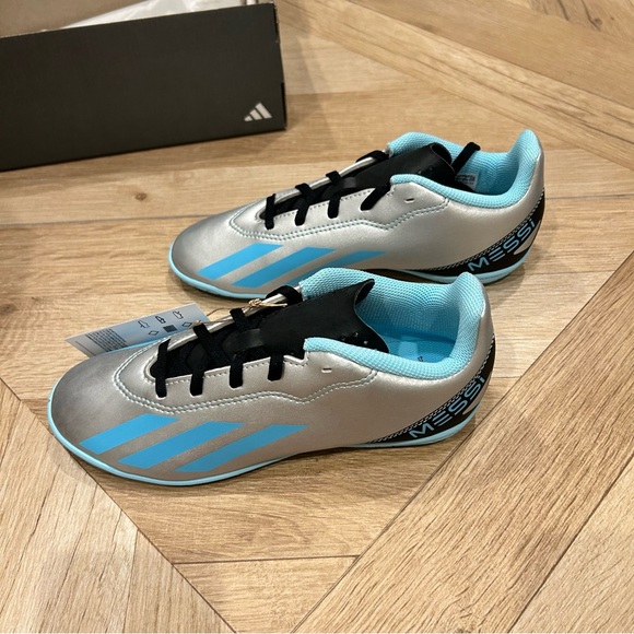 Brand NEW with Tags! Adidas X Crazyfast Messi soccer shoes blue silver black 4.5 - Picture 7 of 13